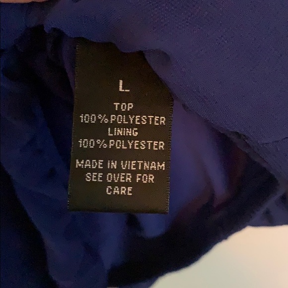 Royal Blue blouse with sheer overlay - Picture 5 of 6